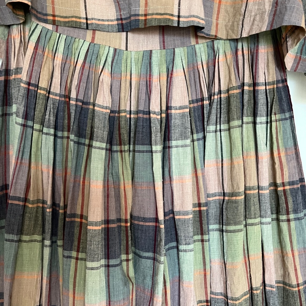 Vintage 80s Norma Kamali Rare 2 Piece Indian Cotton Madras Plaid Dress &… - Picture 16 of 16